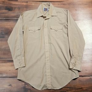 Vintage Mens Long Sleeve Pardners Pearl Snap Shirt Size Large